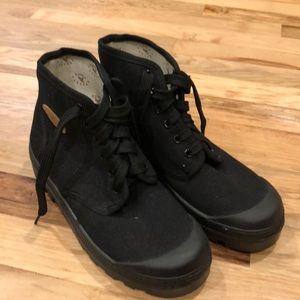 Black combat boots